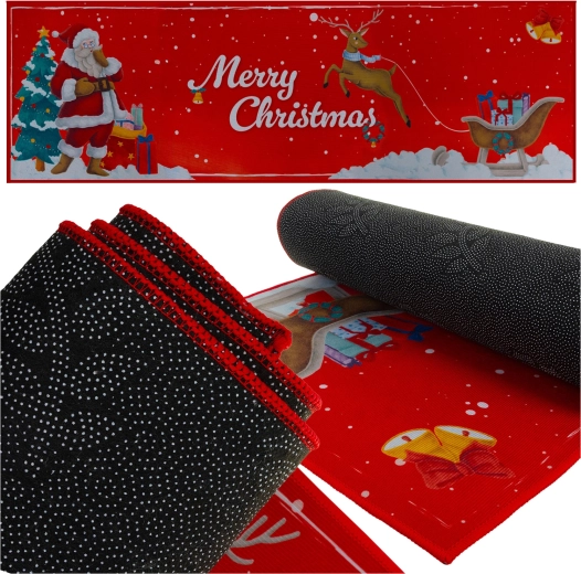 Kerst antislip loper Ruhhy 160 × 50 cm Merry Christmas - 1 stuk