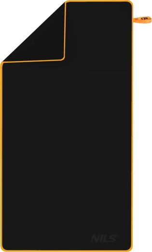 Sneldrogende microvezelhanddoek NILS NCR12 zwart/oranje