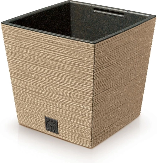Bloempot Furu Square Low Eco Wood met inzet 24 cm – naturo