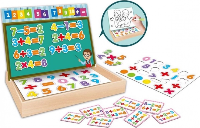 Educatieve magnetische puzzel cijfers in houten box