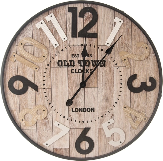 Wandklok Old Town 60 cm hout en metaal