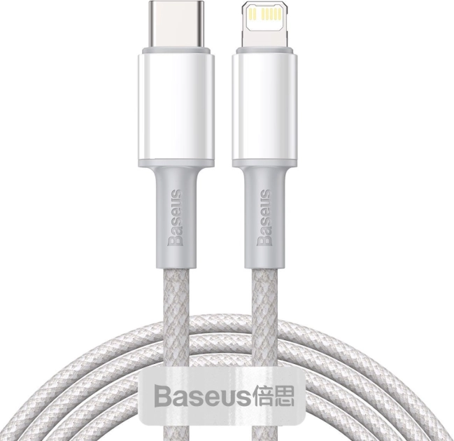 USB-C naar Lightning-kabel Baseus met hoge dichtheid gevlochten, 20W, PD, 2m