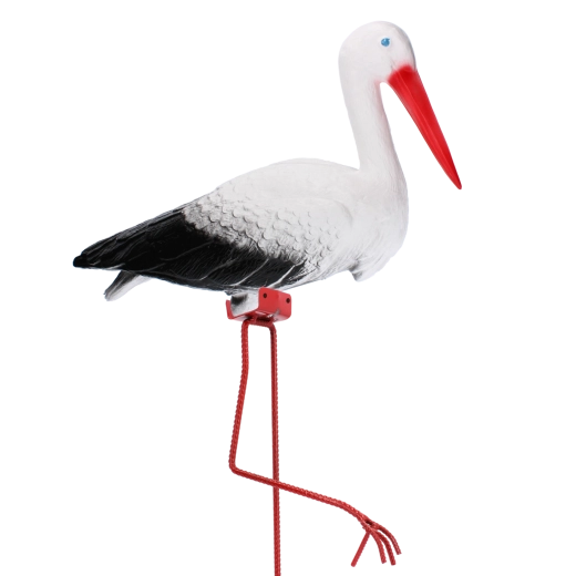 Grote plastic ooievaar op staaf – tuindecoratie