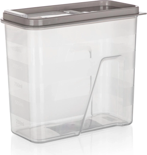 Voorraadbus voor droge etenswaren 1,5 l met doseerdeksel LATTE