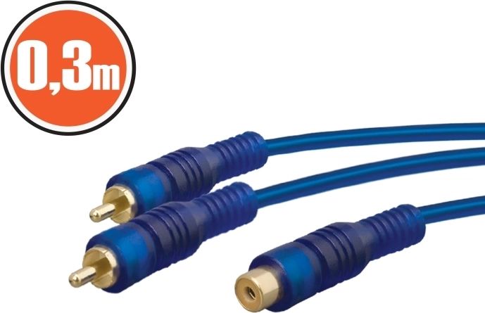 RCA-splitterkabel 0,3 m blauw