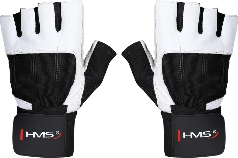 HMS fitnesshandschoenen met polsondersteuning RST04 wit – S