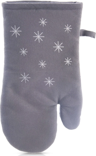 Katoenen ovenhandschoen met magneet grijs 32 cm