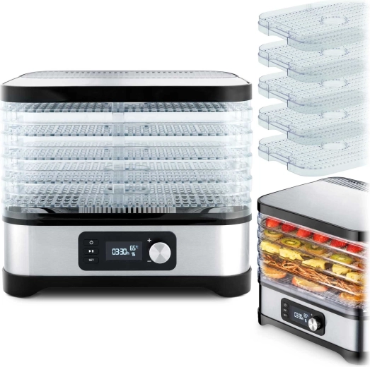 Voedsel droger Berdsen zilver, 10 l, 5 trays, 35–70 °C