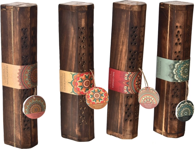 Set geurstaafjes en wierookkegeltjes in doosje, mix 40 stuks