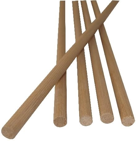 Geribbelde houten deuvel 6 mm FSC (5 st = 4 lm)