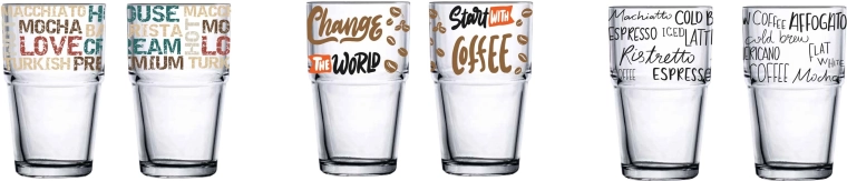 Glas met Coffee-decor 350 ml, glas
