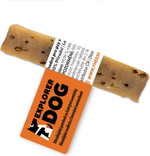 Explorer Dog Himalaya-kaassnack met lijnzaad (maat S)