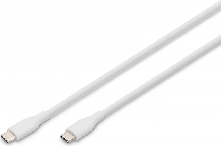 Siliconen USB-C naar USB-C kabel, USB 2.0 60W, 1m wit