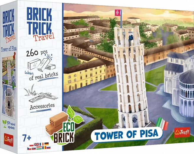Bakstenen bouwset BRICK TRICK Travel – De scheve toren van Pisa (260 stukjes)