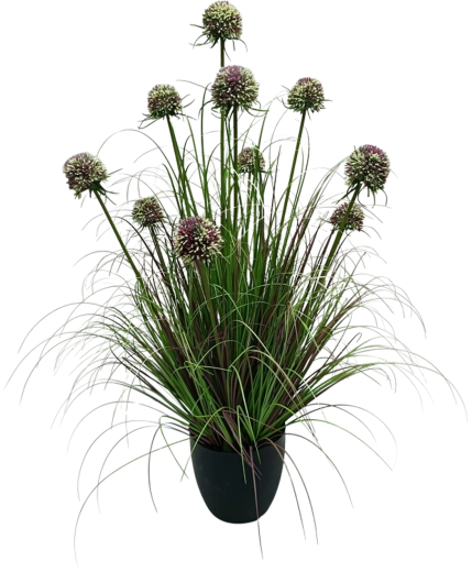 Kunstmatige sierknoflook in pot, paars, 90 cm Garden Line