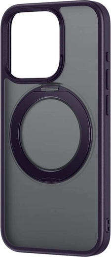 Baseus SkyRing Magnetic hoesje met standaard voor iPhone 14 Pro Max + gehard glas en reinigingsset paars