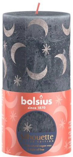 Rustieke kaars 130 × 68 mm leisteenblauw