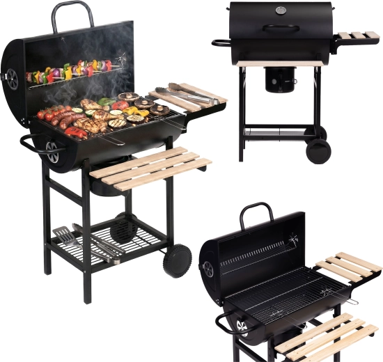 MultiGarden houtskoolbarbecue voor de tuin met deksel