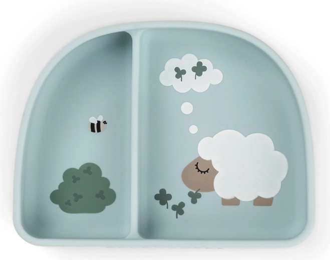 Done by Deer zuignapkom met vakjes Stick&Stay Tiny farm blauw