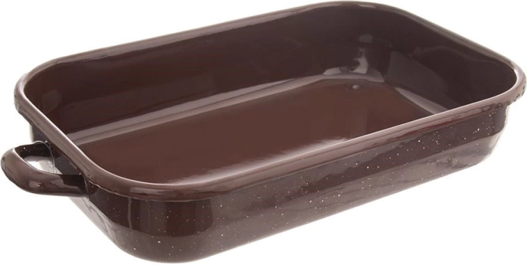 Geëmailleerde rechthoekige braadslede Brown 2,2 l, 34 × 18,5 × 6,5 cm