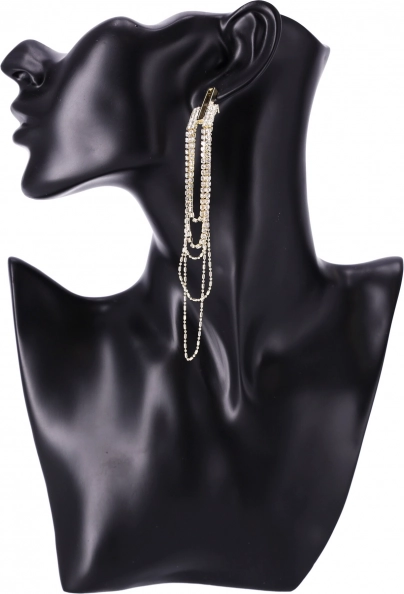 Lange gouden oorbellen met kettinkjes