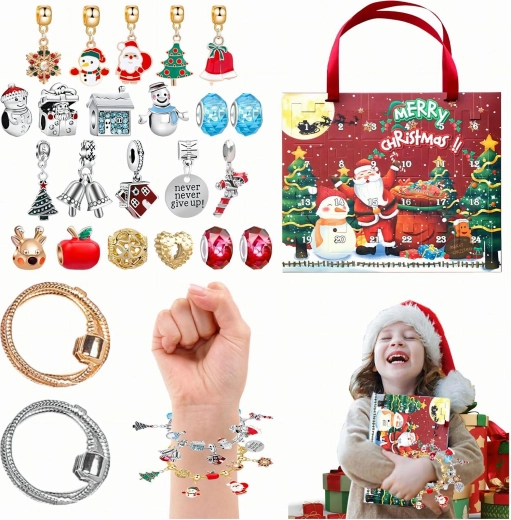 Adventskalender met armband en bedeltjes om zelf te maken - 1 stuk