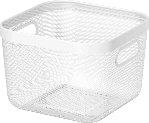 Witte metalen opbergmand 24 × 24 × 17 cm
