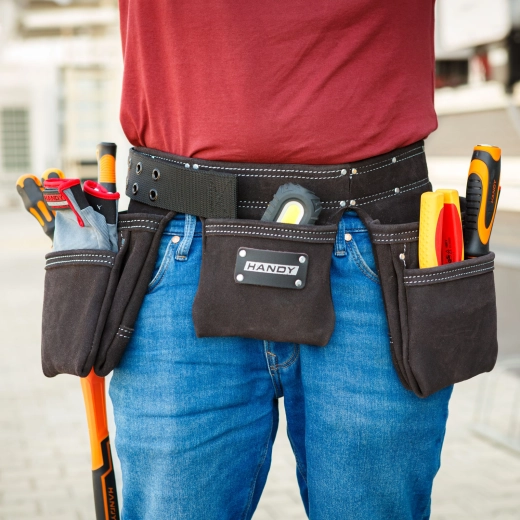 Leren gereedschapsriem Handy met 7 vakken