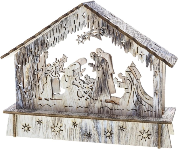 Retlux houten kerststal met ledverlichting