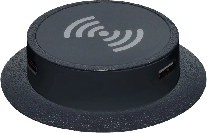 Solight uitschuifbare draadloze Qi-oplader 15 W met USB-A en USB-C PD, zwart - 1 stuk