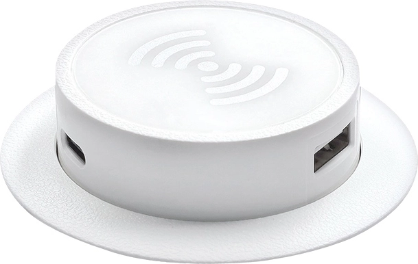 Solight uitschuifbare draadloze Qi-oplader 15 W met USB-A en USB-C PD 20 W, wit