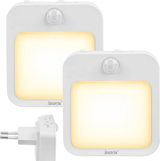 Izoxis nachtlampje met ledverlichting, bewegings- en schemersensor, 2 stuks