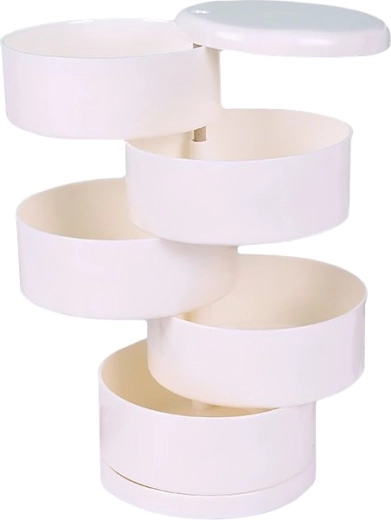 Vierlaagse sieradendoos - wit
