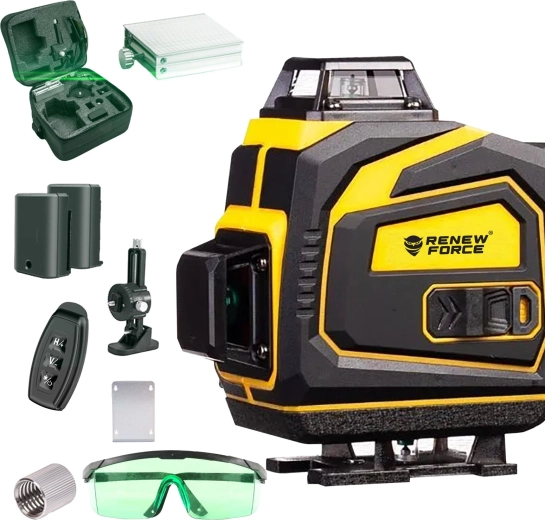 Laser-kruiswaterpas 360° 3D Renew Force LL59P met groene laser