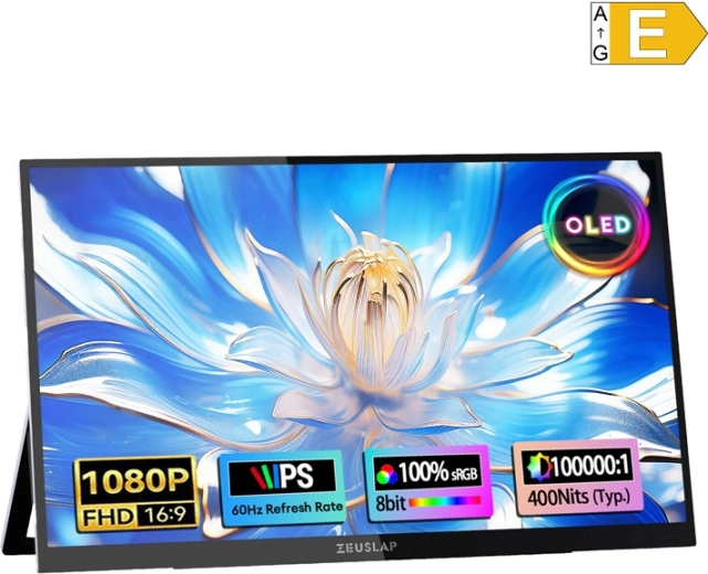 Zeuslap draagbare touch OLED-monitor 13,3" Full HD
