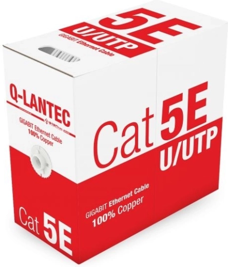 Q-LANTEC datakabel U/UTP cat. 5e, PVC, 100% koper, 305 m