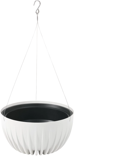 Hangende bloempot Mira Eco Recycled 30 cm – wit