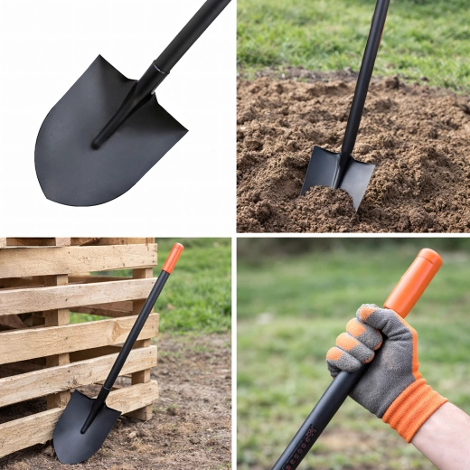Metalen tuinschop met metalen steel 150 cm
