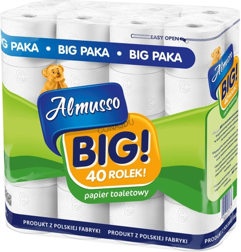 BIG toiletpapier, 3-laags cellulose, verpakking 40 stuks, FSC