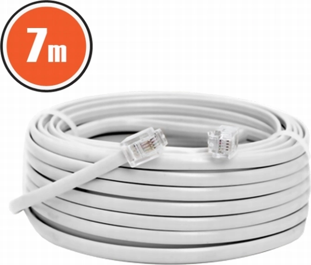 Telefoonkabel 6P4C, 7 m, wit
