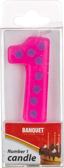 Verjaardagskaars nr. 1 roze