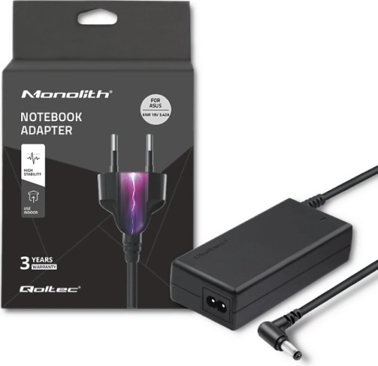 QOLTEC Netadapter voor ASUS 65 W, 19 V, 3,42 A, 5,5 × 2,5 mm