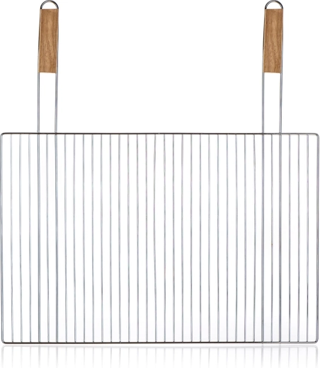 BBQ-grillrooster 60 × 40 cm met houten handgrepen