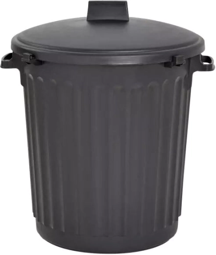 ECO afvalbak 80 l met deksel, zwart