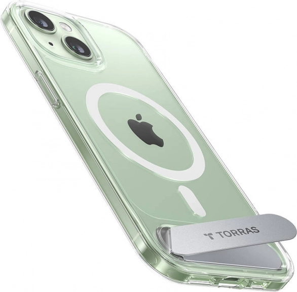Torras transparante hoes UPRO Pstand met magnetische standaard voor iPhone 15