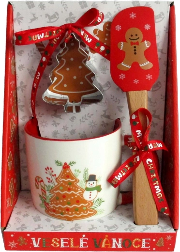 Mok 350 ml met set: uitsteekvormpje en spatel Peperkoekmannetje