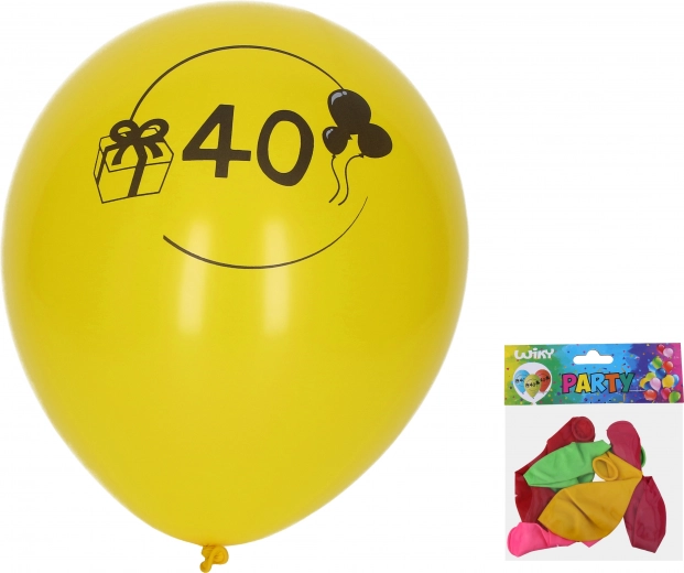 Ballonnen 30 cm met het cijfer 40 – set van 5 stuks