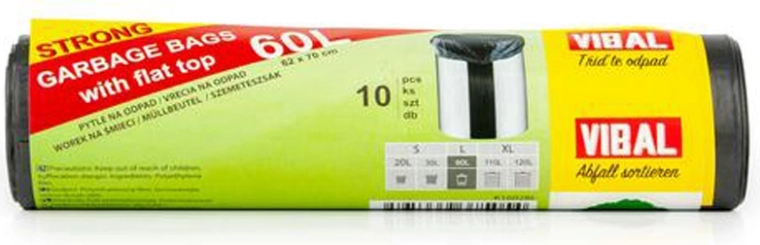 Vuilniszakken 60 l, 10 stuks