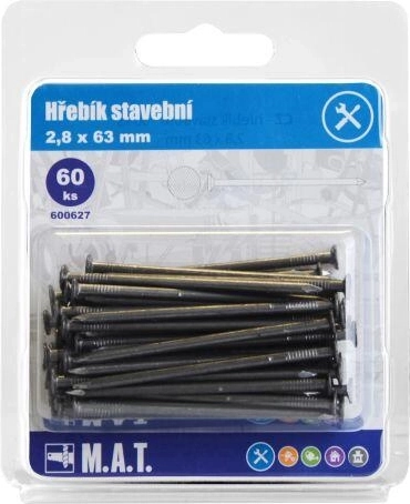 Bouwspijkers 63 × 2,8 mm, 60 stuks