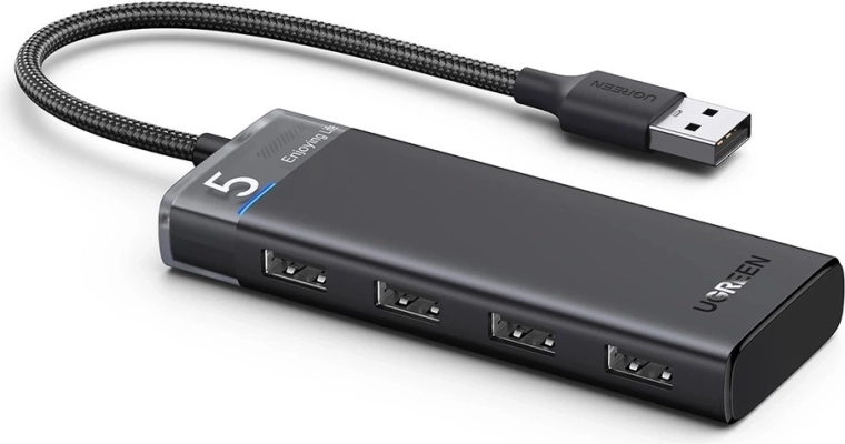Ugreen CM653 USB-hub SE 4× USB-A 3.0 (grijs) - 1 stuk
